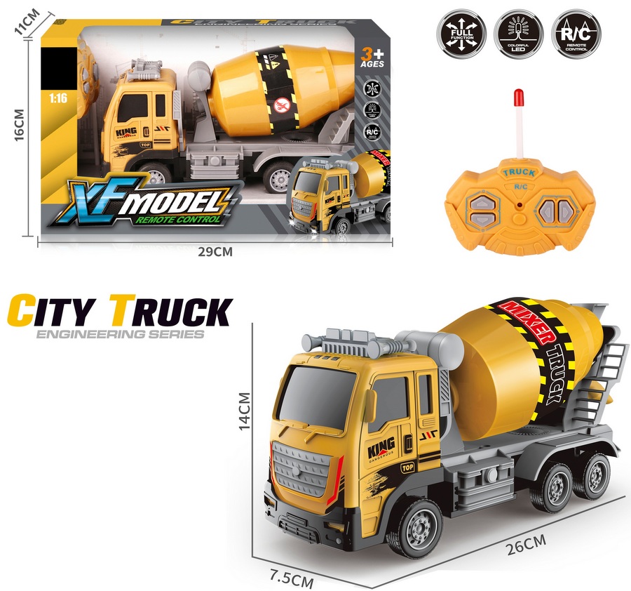 Радиоуправляем Камион Бетоновоз с USB Зарядна Батерия Мащаб 1:16 29×16×11 см